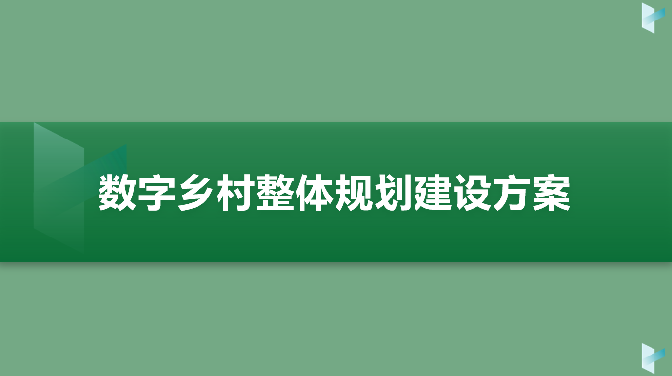 数字乡村整体规划建设方案