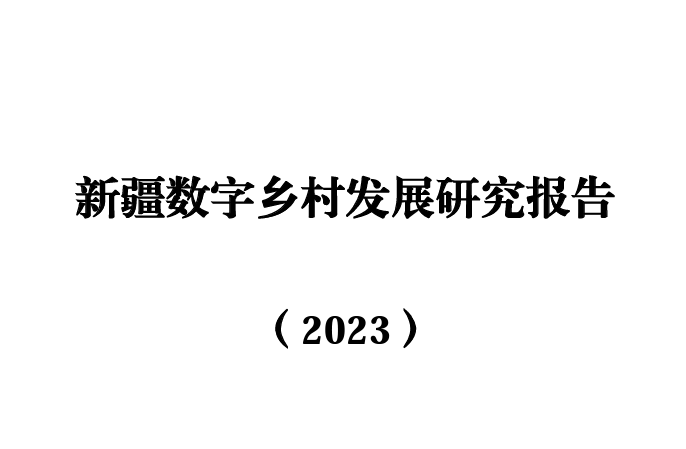新疆数字乡村发展研究报告（2023）