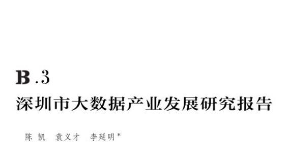 深圳市大数据产业发展研究报告