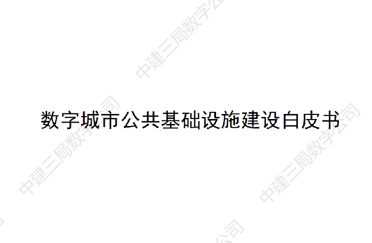 数字城市公共基础设施建设白皮书