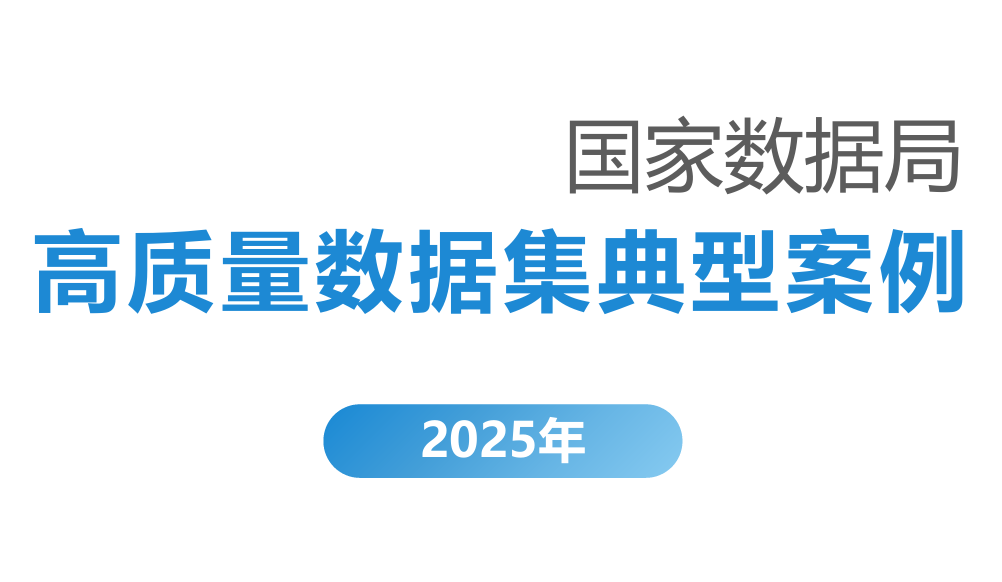 国家数据局：高质量数据集典型案例集